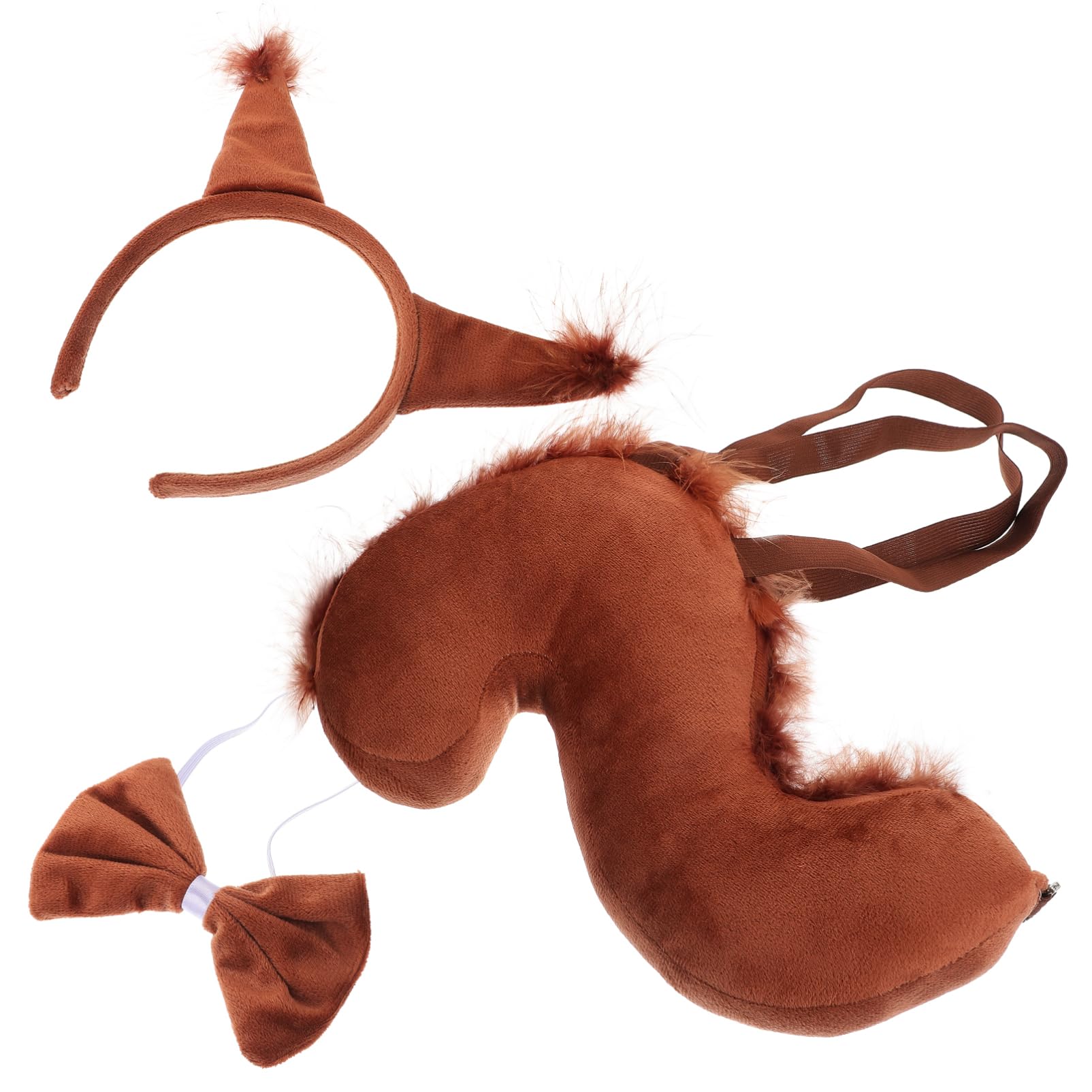 Ensemble Bandeau écureuil Accessoire de Spectacle Déguisement écureuil queues et Oreilles d'animaux déguisement d'écureuil Joli Bandeau avec Oreilles d'écureuil Coffee