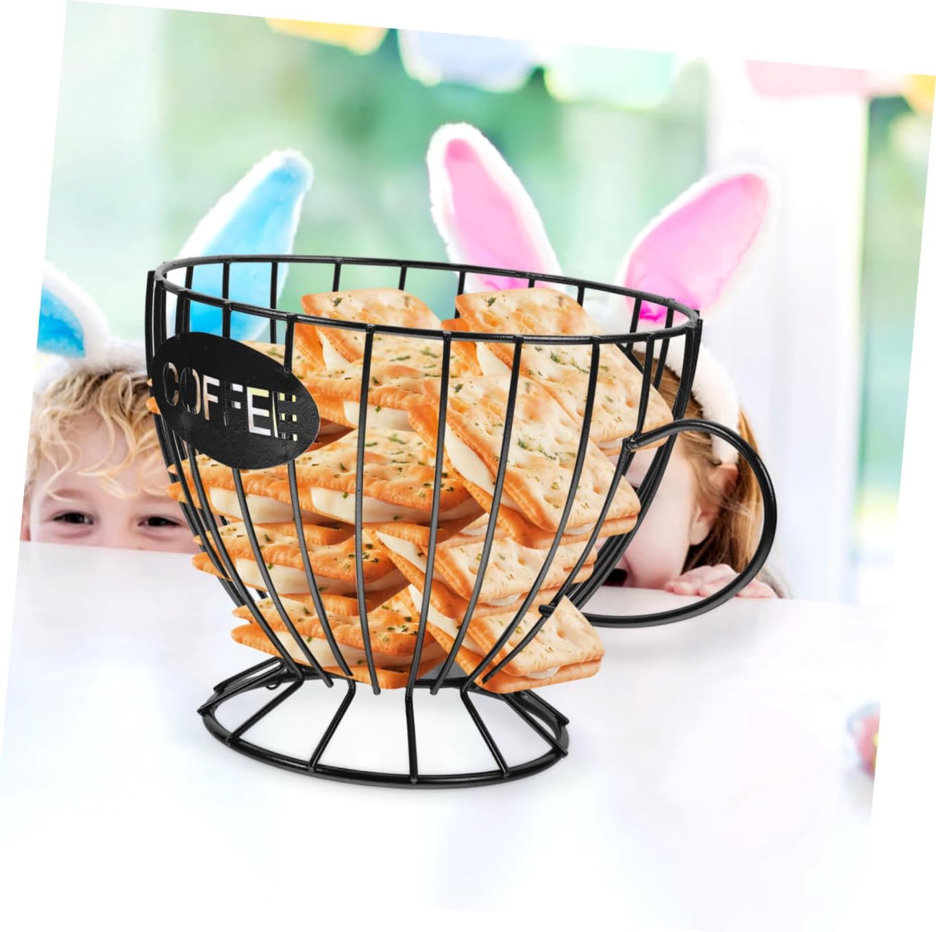 Holder Coffee Pod Storage Stand Iron Fruit Holder Snack Basket for Home Office