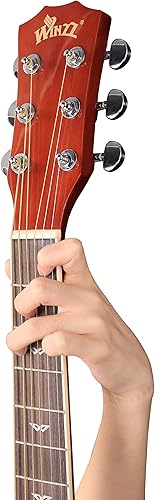 Miniatura 9 de WINZZ AF168C - Guitarra acústica de abeto 34 recortada para principiantes, estudiantes, niños con kit avanzado para diestros, 36 pulgadas