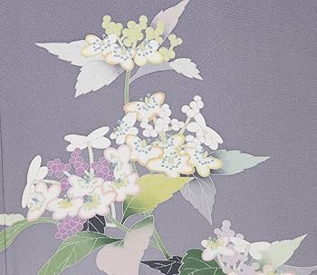 休日セール♪ 訪問着 袷 グレー花柄 手描き京友禅染め 正絹 休日セール♪ 訪問着 袷 グレー花柄 手描き京友禅染め 正絹