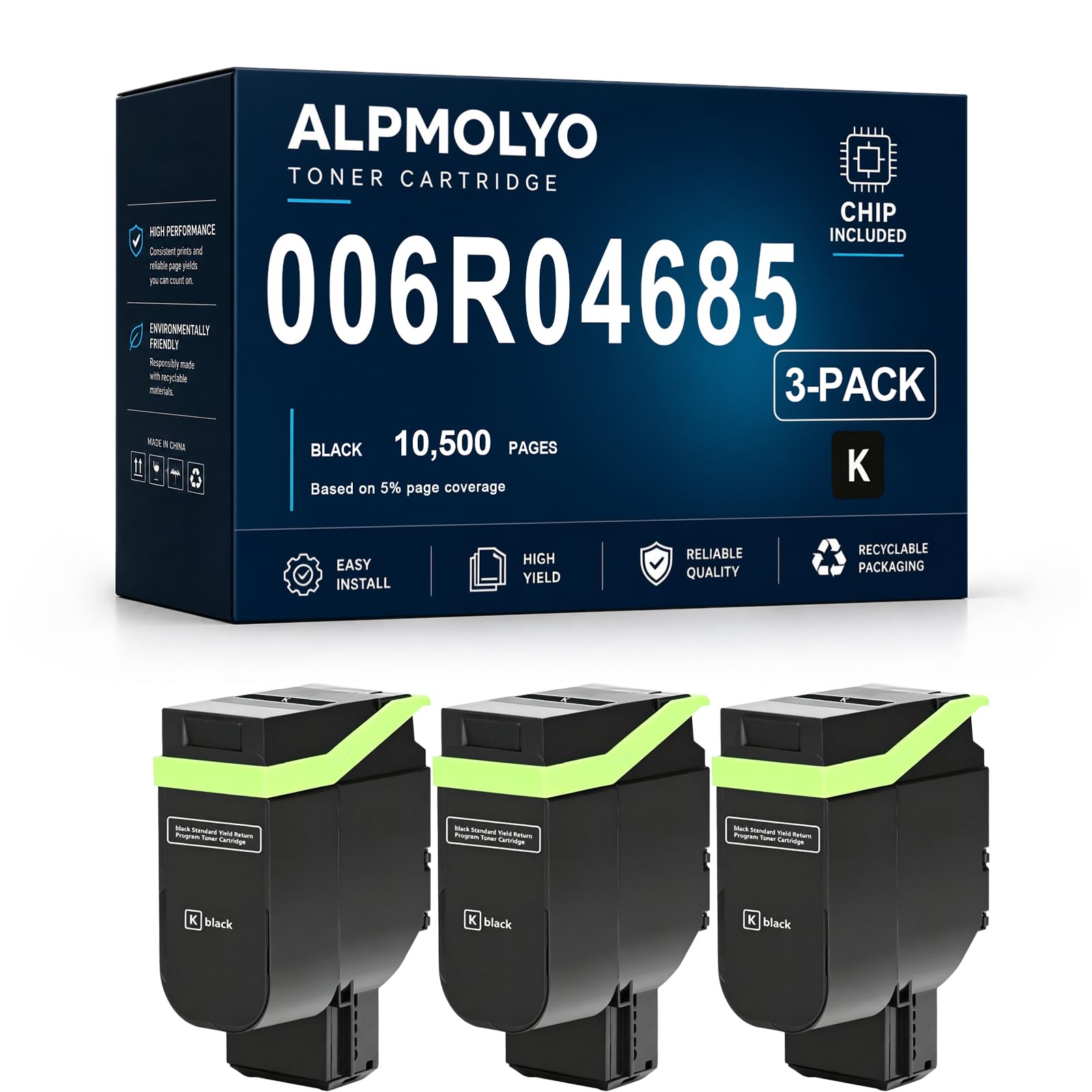 C410 sostituzione della cartuccia di toner ad alta resa per 006R04685, compatibile con Xerox C410/C415, con chip