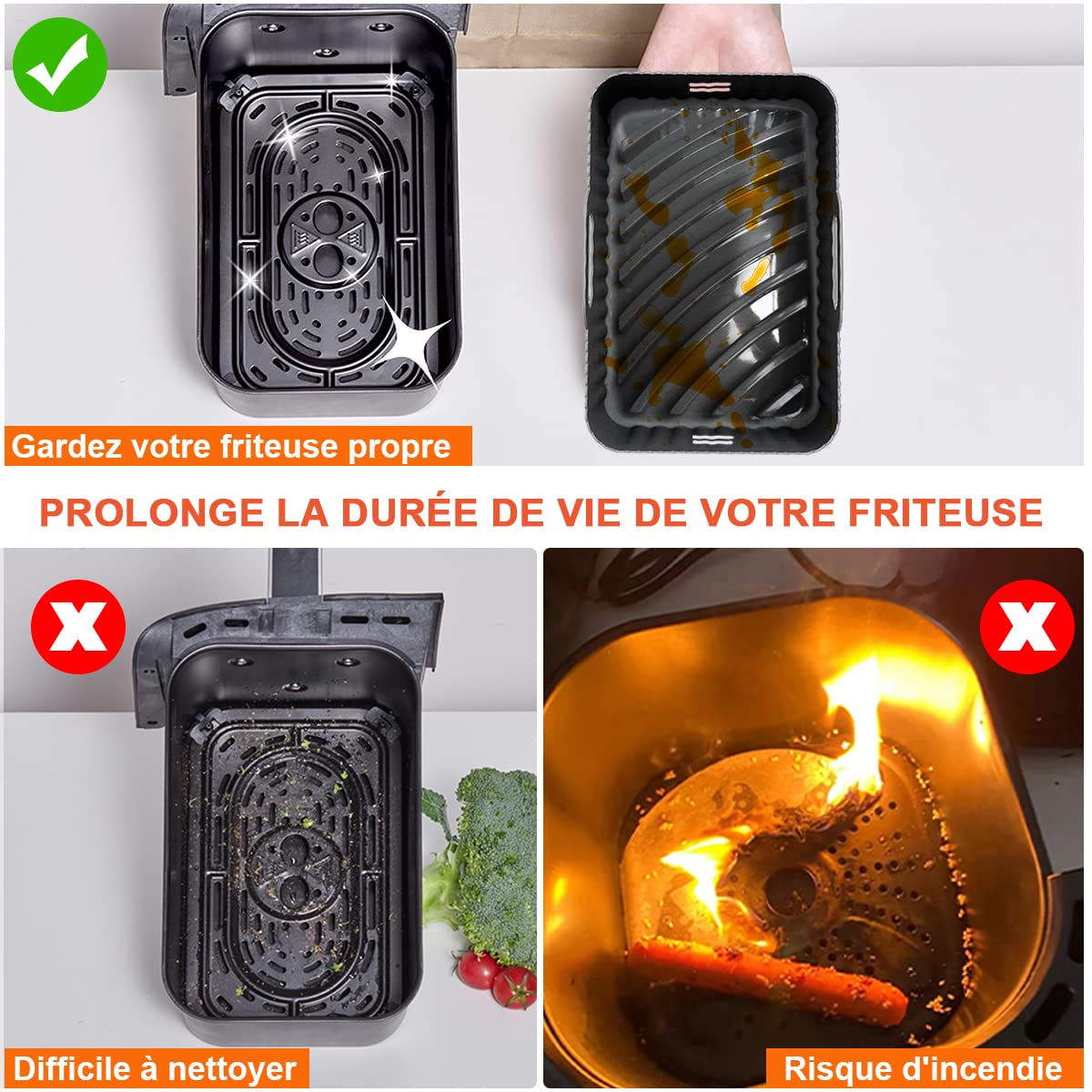 3 Moules Silicone Pour Air Fryer Cecotec 9L - Accessoire Cuisson Sans Huile