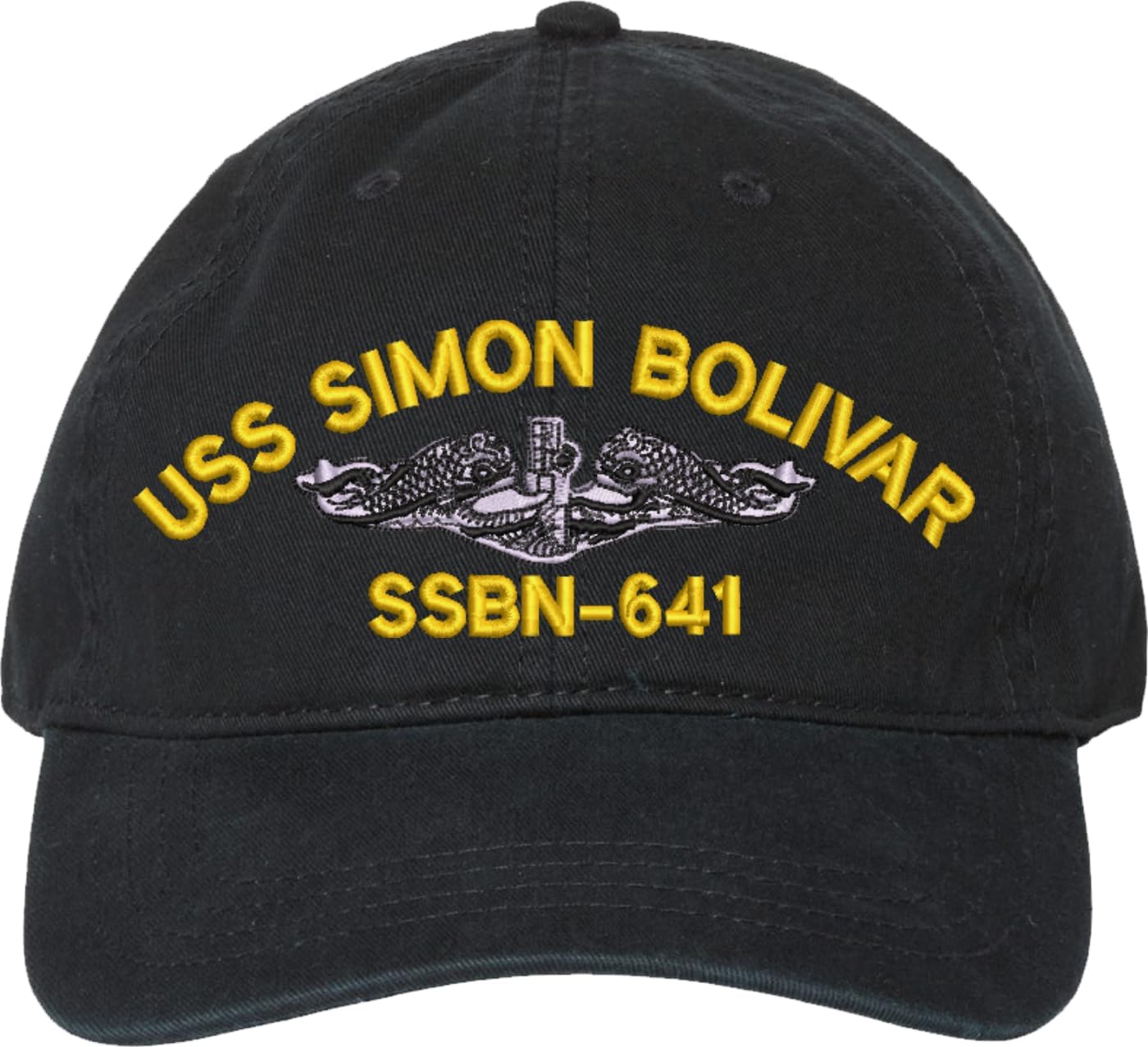 USS Simon Bolivar SSBN-641 with Dolphins Unstructured Dad Cap