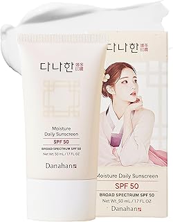 Moisture Daily Sunscreen SPF 50 Broad Spectrum – No White Cast, Lightweight Korean Face Sunscreen | Hybrid UV Protection with Ginseng & Niacinamide, 1.7 oz