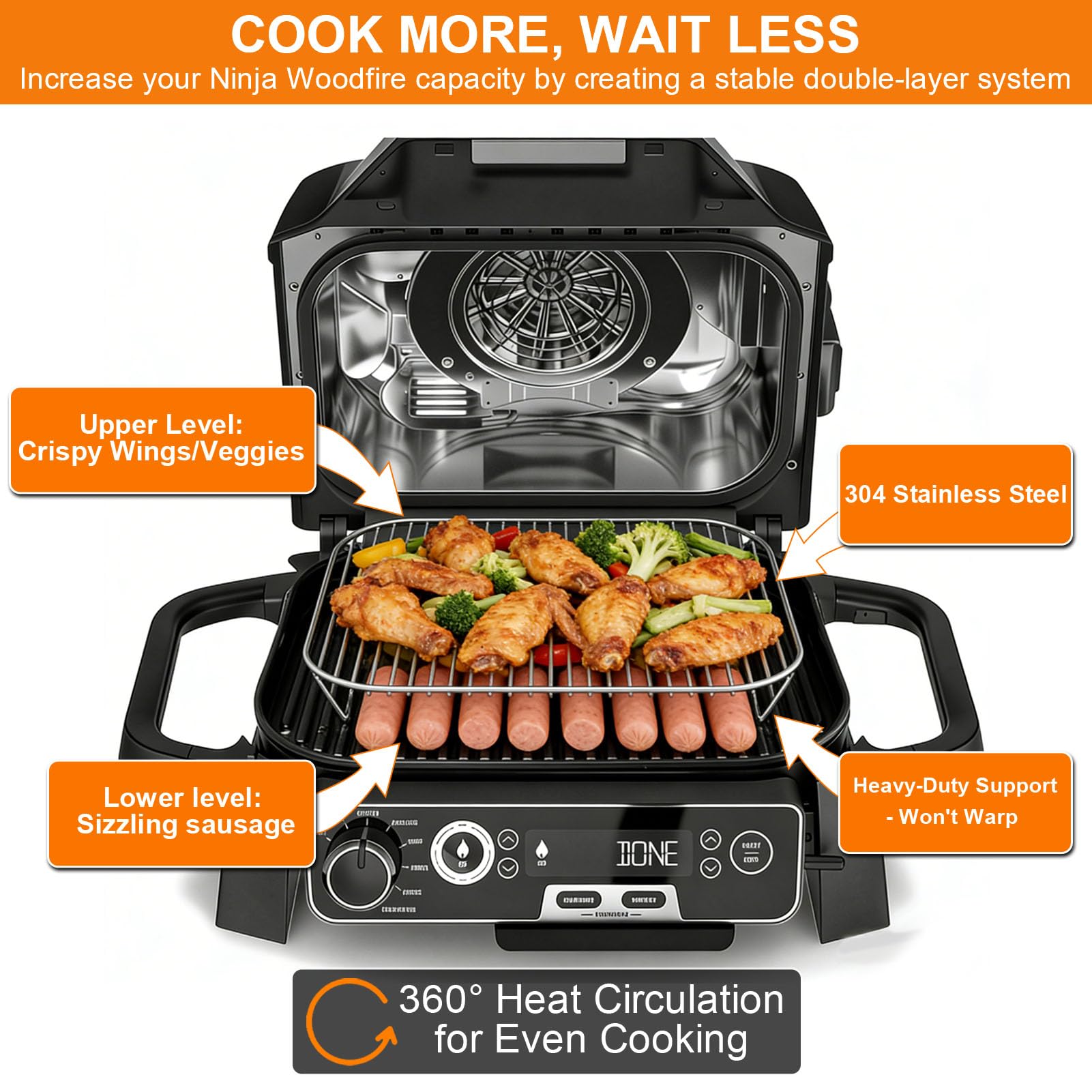 Amazon.com: GWYXC Stainless Steel Rack for Ninja Woodfire Outdoor