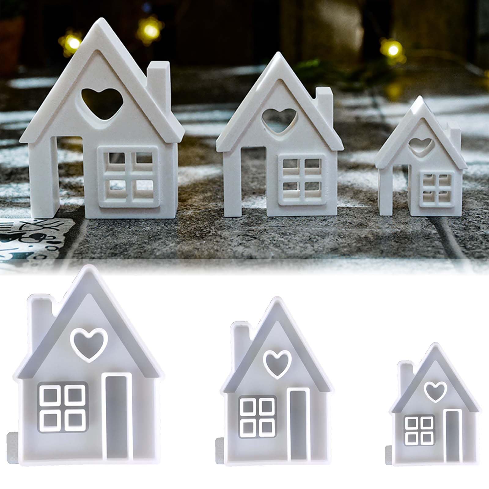 Lot De 3 Moules En Silicone Pour Maison Avec Fenêtre - Moule En