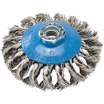 Walter 13H714 Saucer-Cup Knot-Twisted Brush 7 in. Carbon Steel Wire Brush