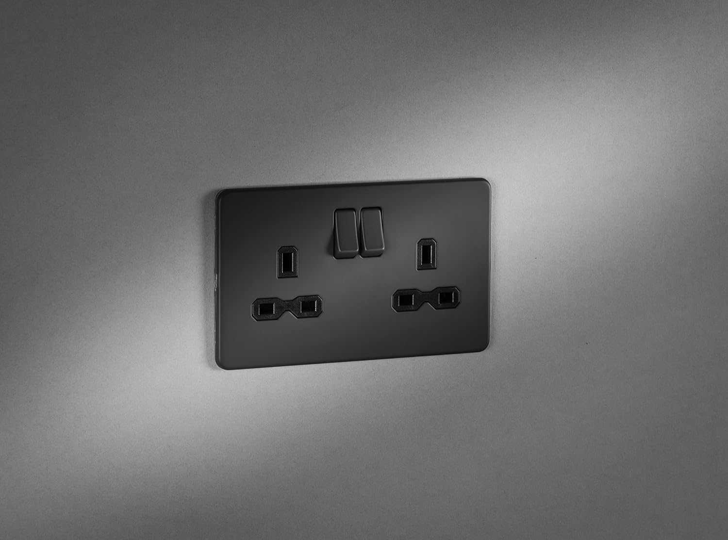 Knightsbridge SFR9000 Screwless 13A 2G DP switched double socket - Anthracite, Socket - Double - Image 4
