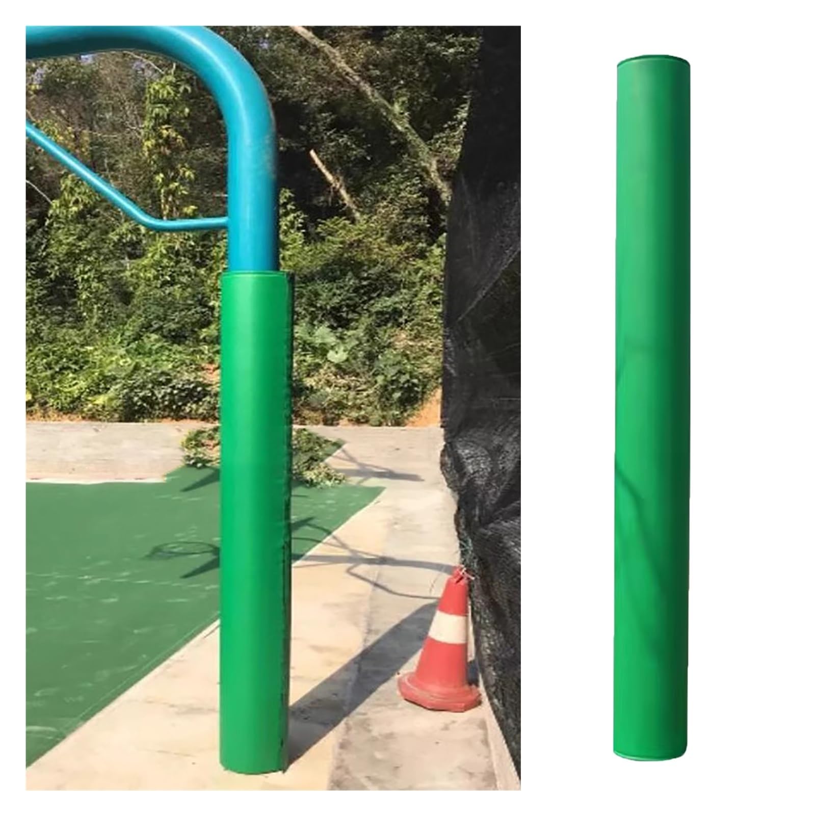Almohadilla protectora de baloncesto para postes redondos en canchas exteriores