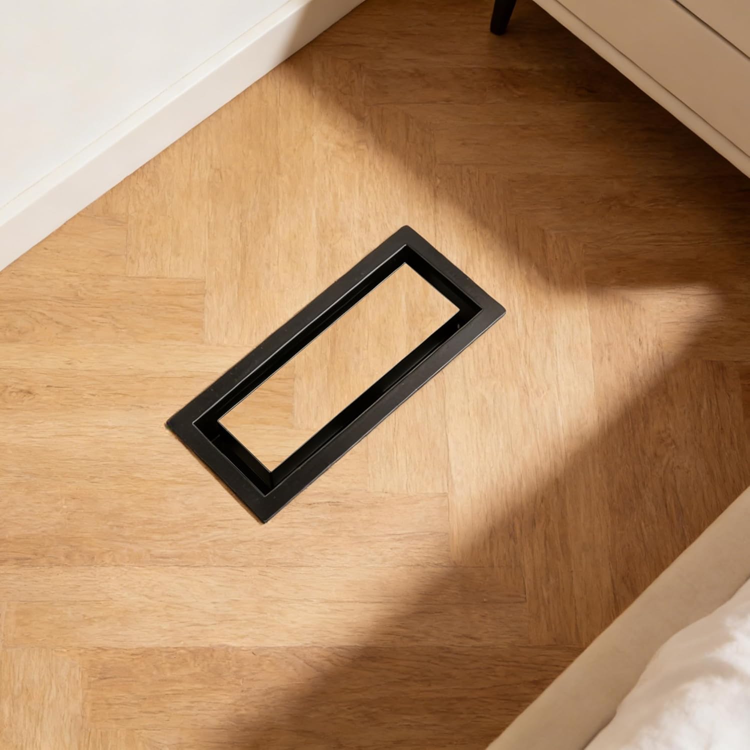 20PCS Floor Registers Black, Flush Floor Vents 4x12 Heavy Duty Steel Floor Registers Walkable Floor Register Vent Unadjustable Vent Covers for Home Floor Office Safety-Focused Families