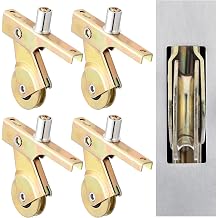 MorningRo 4 Pack Heavy Duty Steel Sliding Screen Door Rollers 1 Inch Quiet Smooth Glide Roller with Spring-Loaded Arm, Adjusting Sleeve and Screws for DIY Repair, Screen Door Maintenance