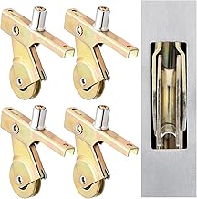 MorningRo 4 Pack Heavy Duty Steel Sliding Screen Door Rollers 1 Inch Smooth-Glide Roller with Spring-Loaded Arm, Adjusting Sleeve and Screws for DIY Repair, Screen Door Maintenance