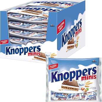 Knoppers Minis Small Filled Waffle Cuts - 12 x 200g