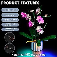 Vista 4 de BrickBling Solo Luz, Compatible con Lego 10311 Orquídea, Kit de Iluminación LED Compatible con Orquídea 10311 (Solo Luces, No Viene con Modelo)