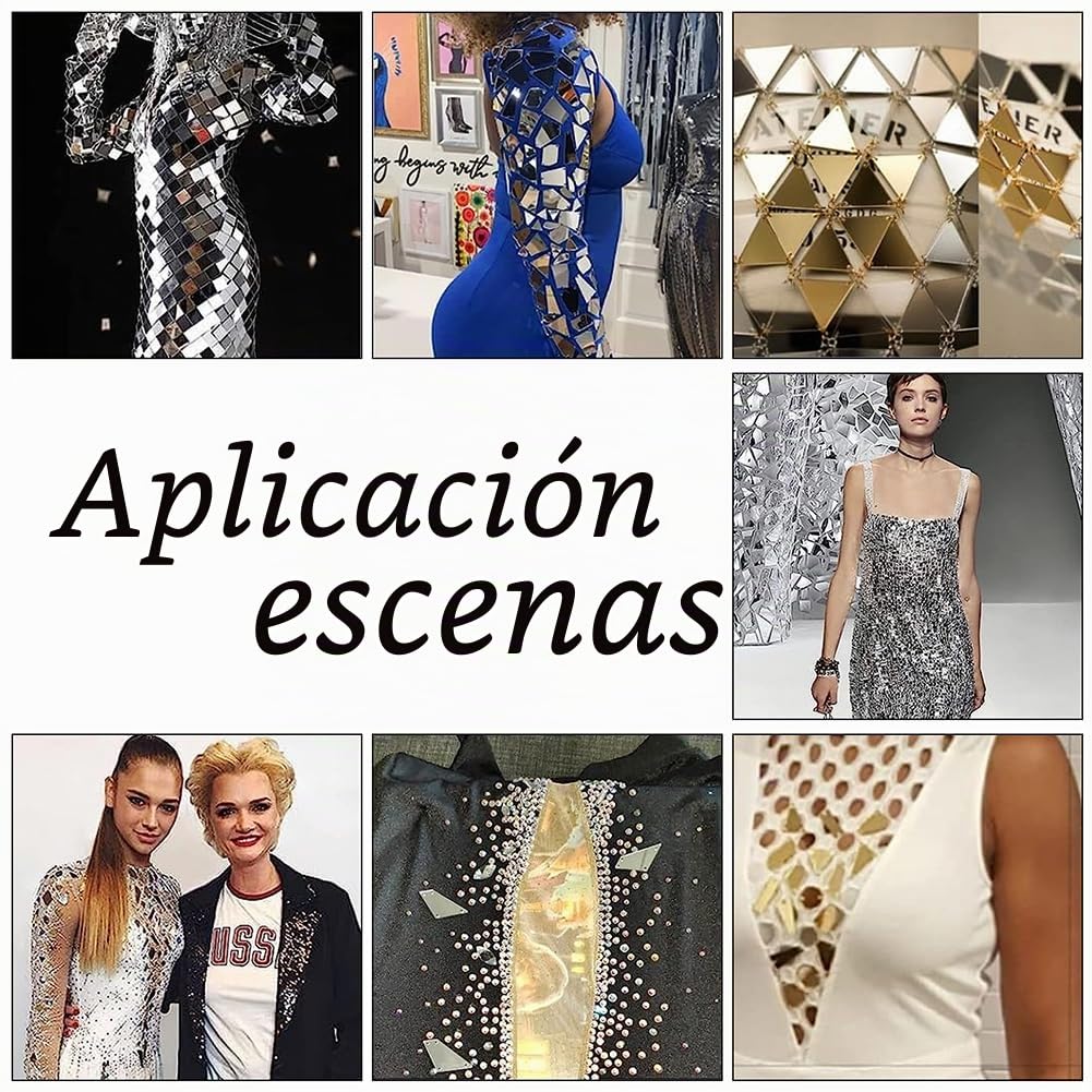 PH PandaHall 180 espejos acrílicos irregulares para coser en vestidos de noche, decoración de ropa, decoración de ropa, boda, fiesta, centro de mesa, 9 ~ 23 mm