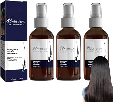 Natural Hair Regrowth Spray & Oil - Hair Thickening Spray for Women & Men - Best Hair Growth Products 3Pcs