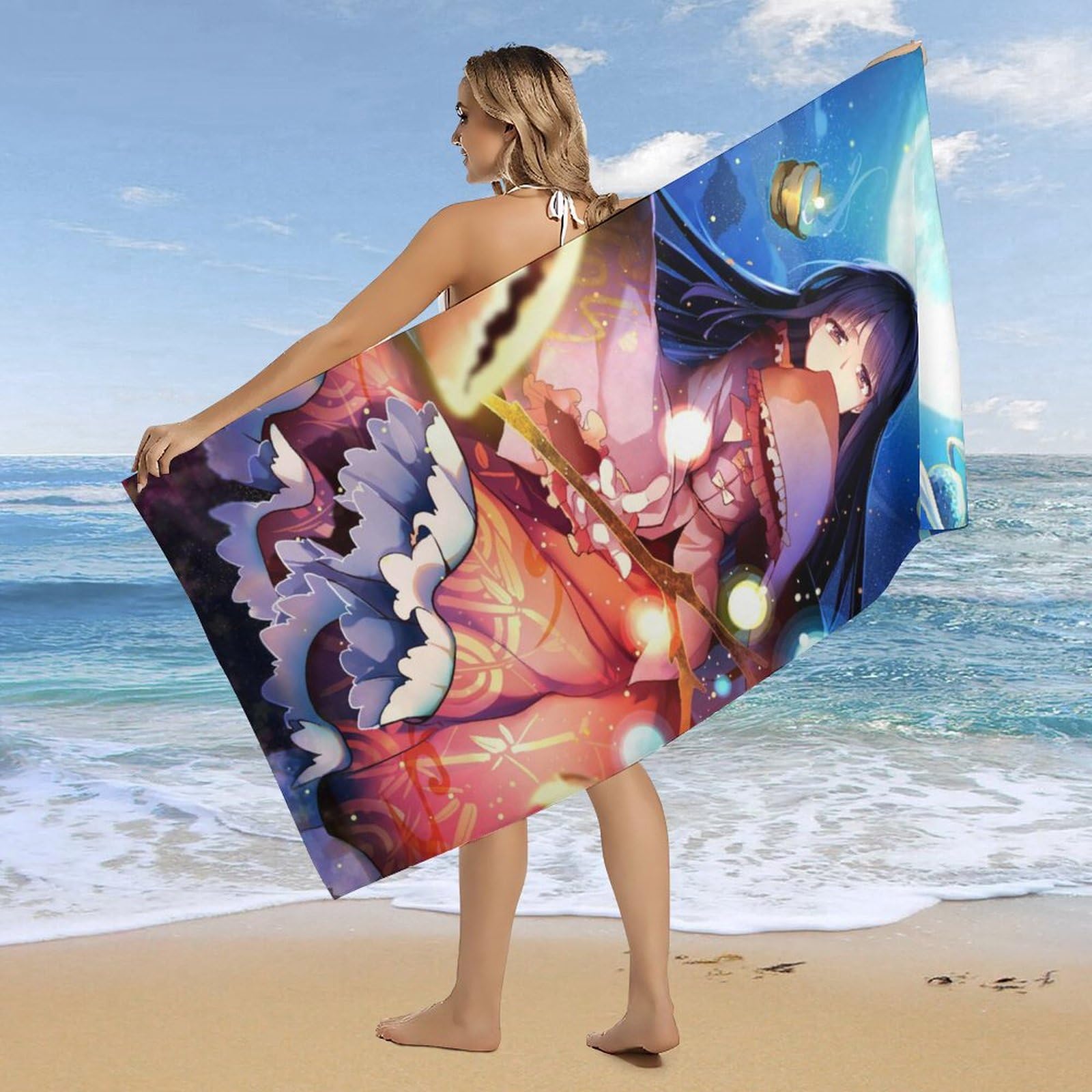 Amazon｜バスタオル 東方シリーズ 蓬莱山輝夜 大判 160*80cm 吸水 速乾