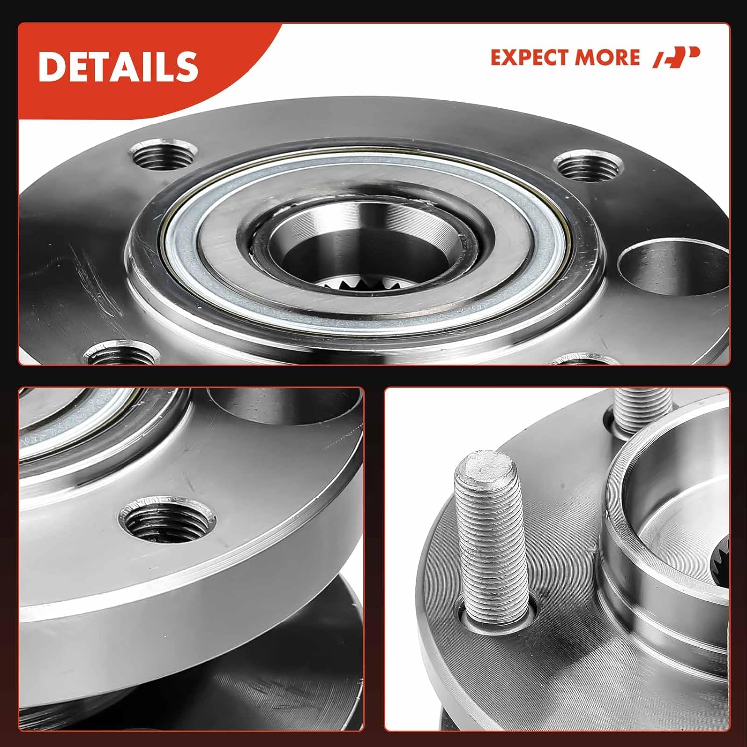 A-Premium Front Wheel Bearing and Hub Assembly with 5-Lug Compatible with Dodge Dakota 1987 1988 1989 1990, 4WD Only