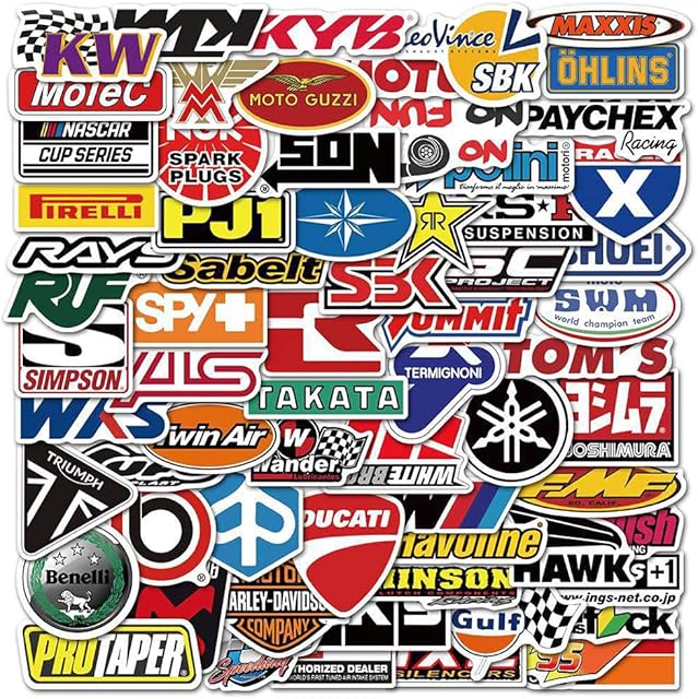 100 Racing car Stickers ,Anime Stickers ,Vinyl Waterproof Stickers for Water Bottles Laptop Stickers Decal Cartoon Decals Skateboard Stickers