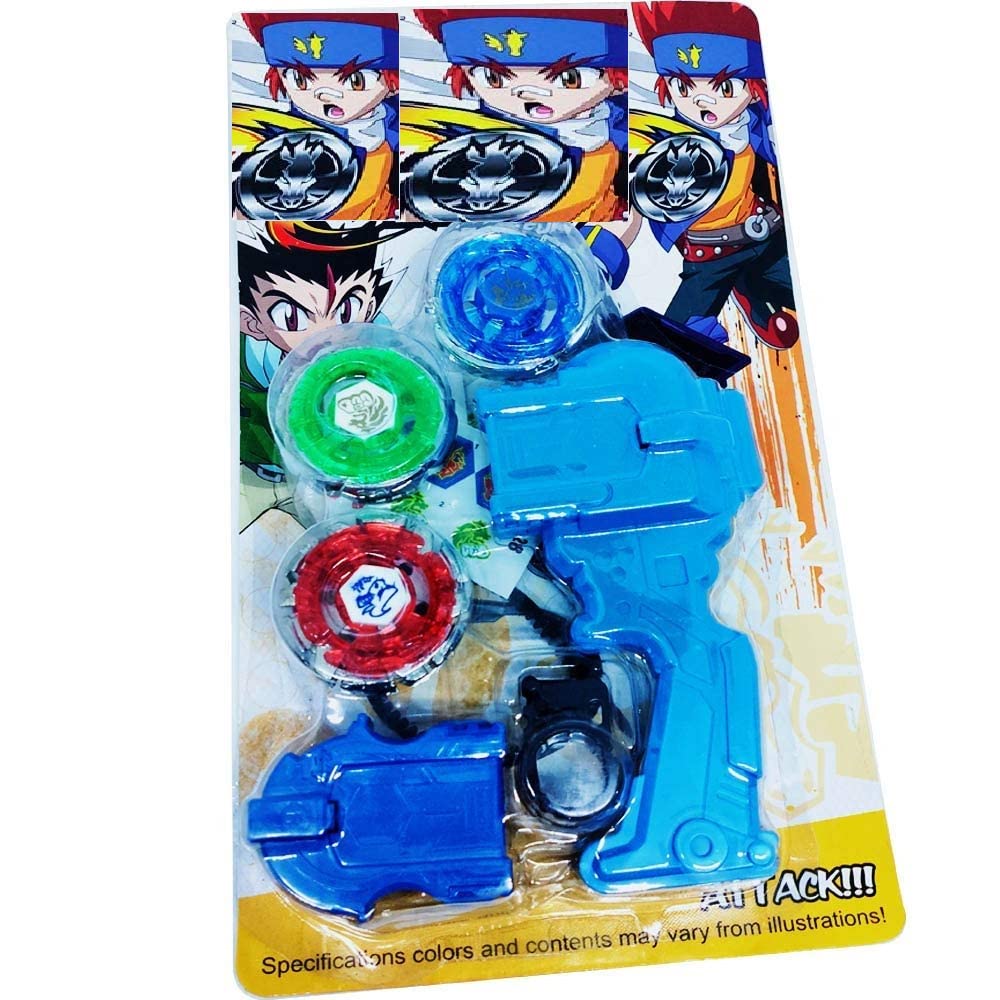 Funrally ® Bae-Blade 4D 4 in 1 System Metal Fighters Fury with Metal Fight Ring and Handle Launcher Toy - Multicolor (Color May Vary)