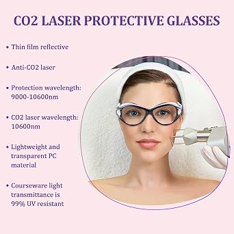 10600nm CO2 Laser Safety Protective Goggles 10600nm Laser Glasses Eye Protection Reflective laser Goggle CO2 Laser Cutting Machine,9000-11000nm Glasses for laser Protection with DIN CERTCO Certified