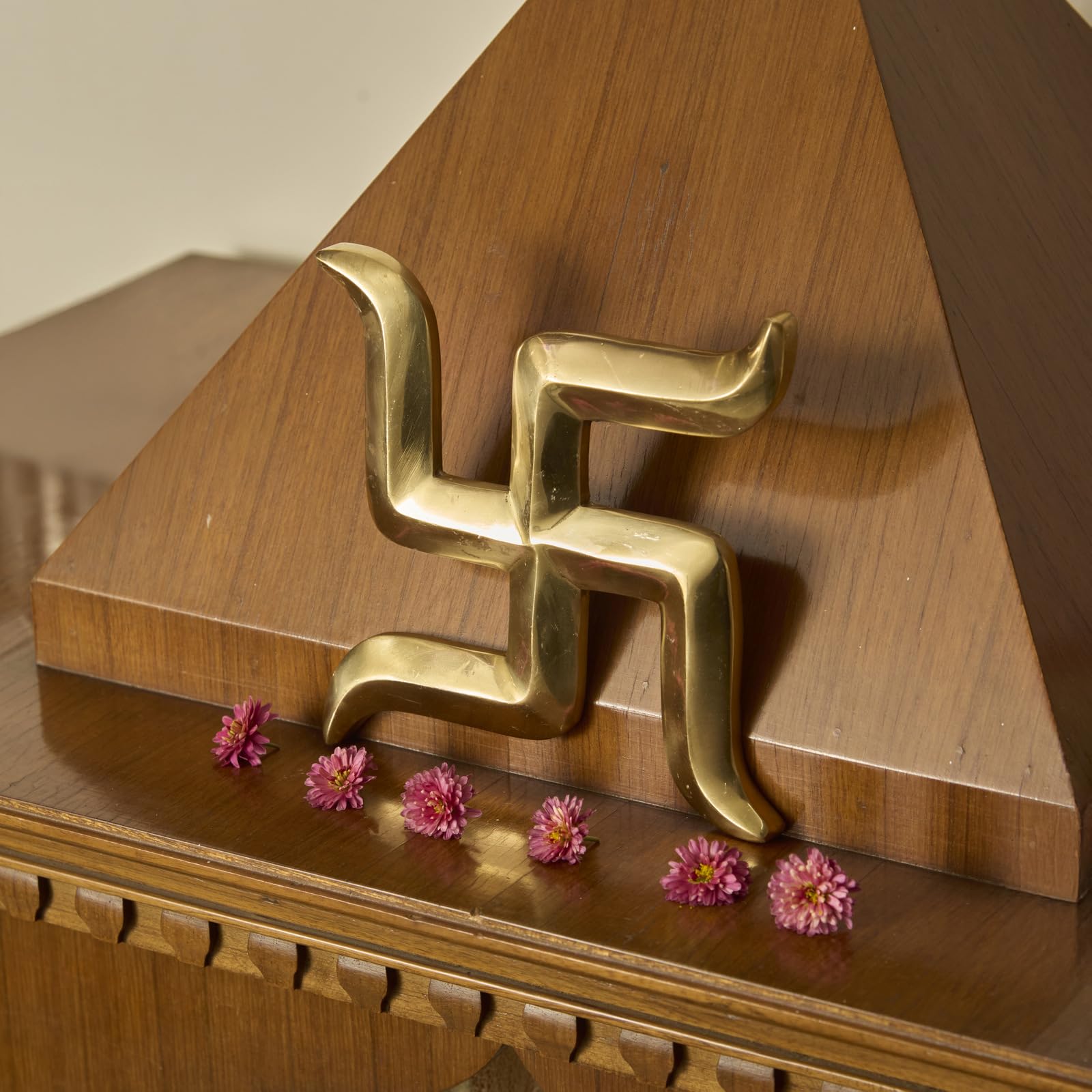 Brass Swastik Wall Hanging - Vastu Yantra for Home -1