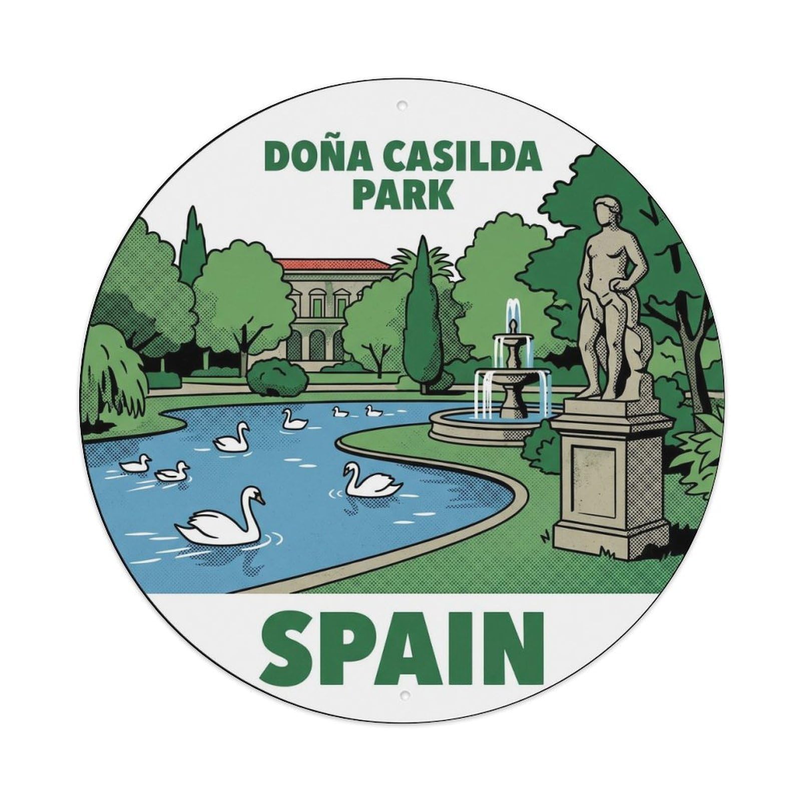 Bilbao Dona Casilda Park Spain Cultural Travel Metal Tin Sign