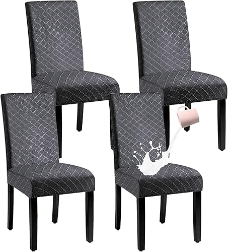 Miniatura 26 de Juego de 6 fundas impermeables para sillas de comedor extragrandes (caqui, juego de 6 XL))