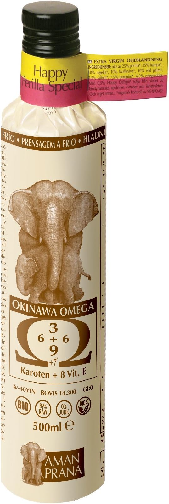 Amanprana Okinawa Omega 3/6/7/9 Happy Perilla Special 500ml - 16.90fl oz