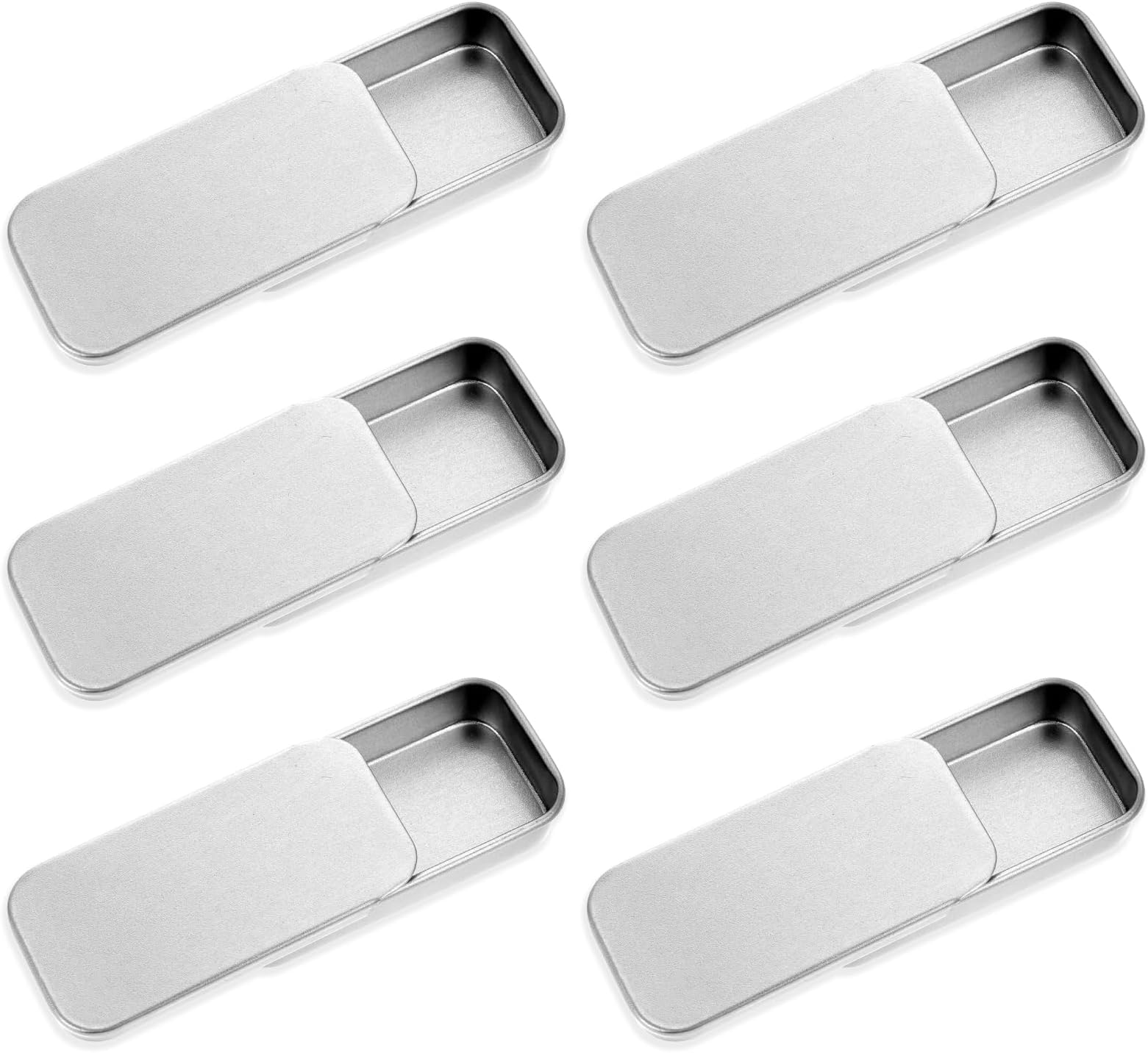 Amazon.com - Piriuuo 6 Pcs Metal Tin Box Container, Empty Slide Top Tin ...
