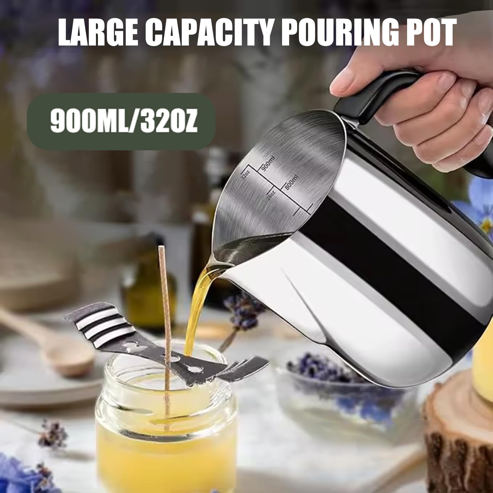 Kit para Hacer jabón para Adultos - Materiales para Hacer jabón Incluye Olla de Acero Inoxidable de 900 ml para fundir jabón y Placa calefactora eléctrica - Elabora tu Propio jabón Natural
