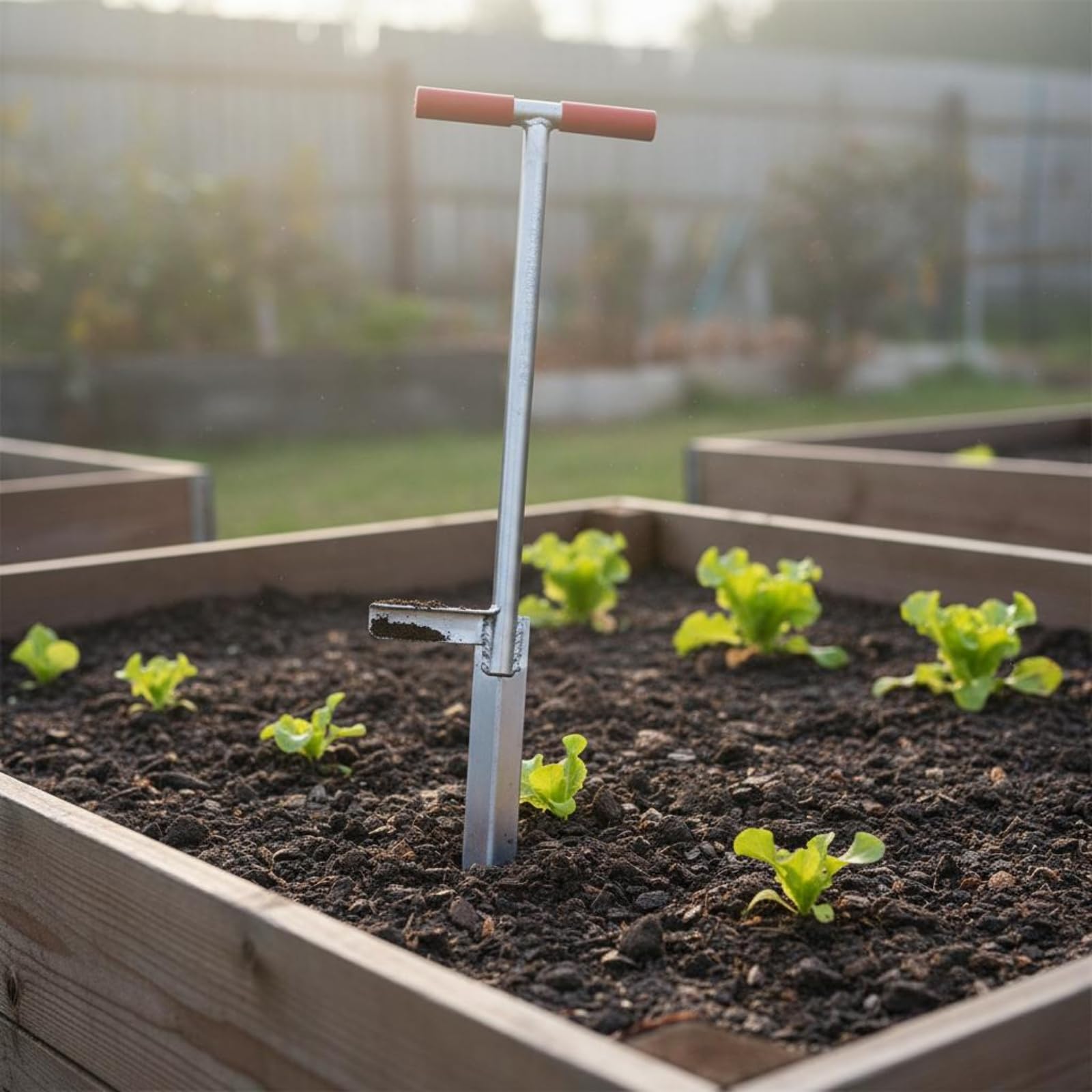 Unkrautstecher Gartenwerkzeug Hand Jäter Unkrautentferner mit Langem Stiel T Griff Metallklinge Hebeltritt Rückenschonend für Gartenarbeit Rasen Kanten
