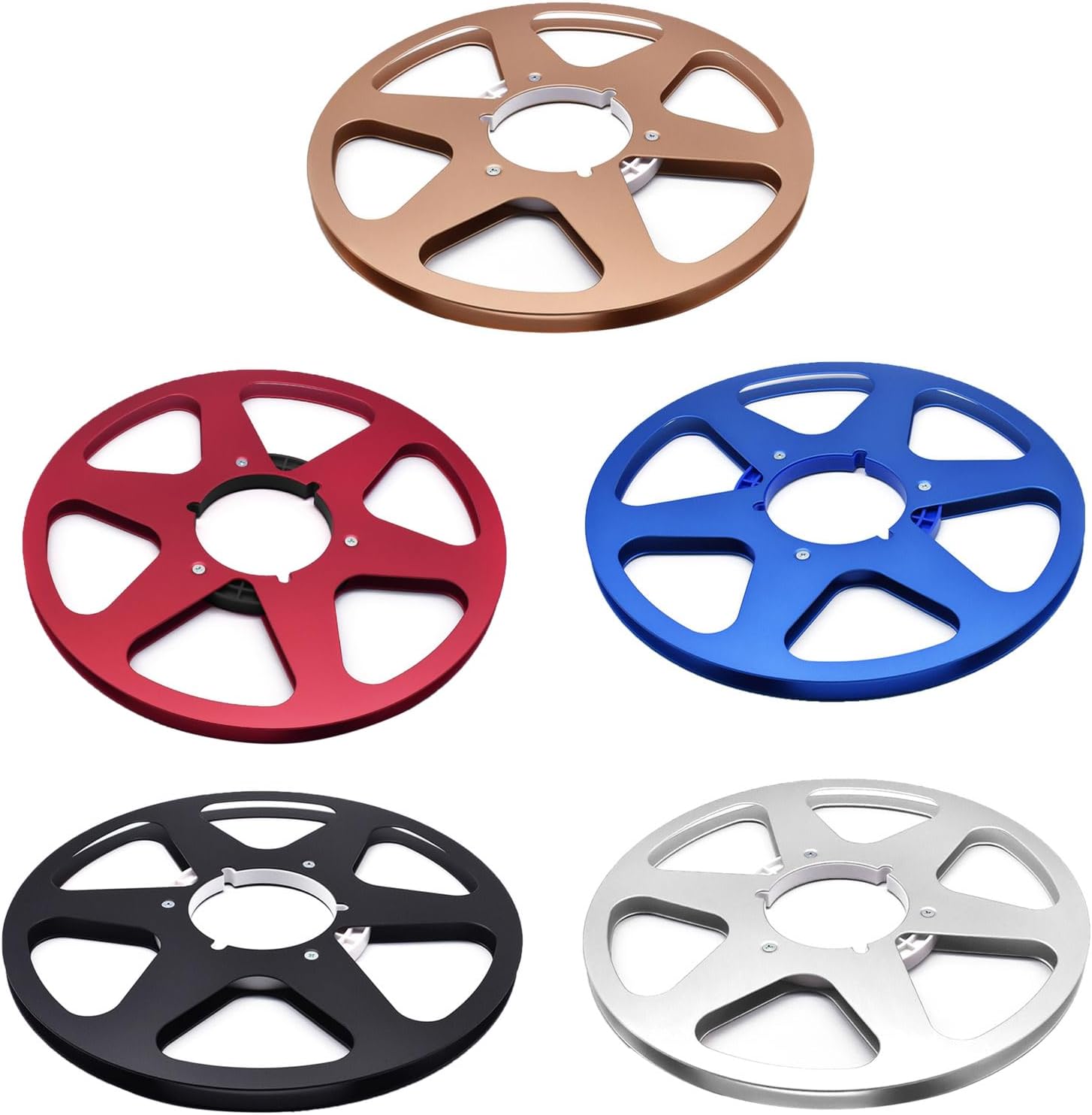 Aluminum 6-Hole Reel 10.5Inch 1/4 Open Tape Hub Disk, Lightweight Metal Studio Accessory Tape Hub with Disk