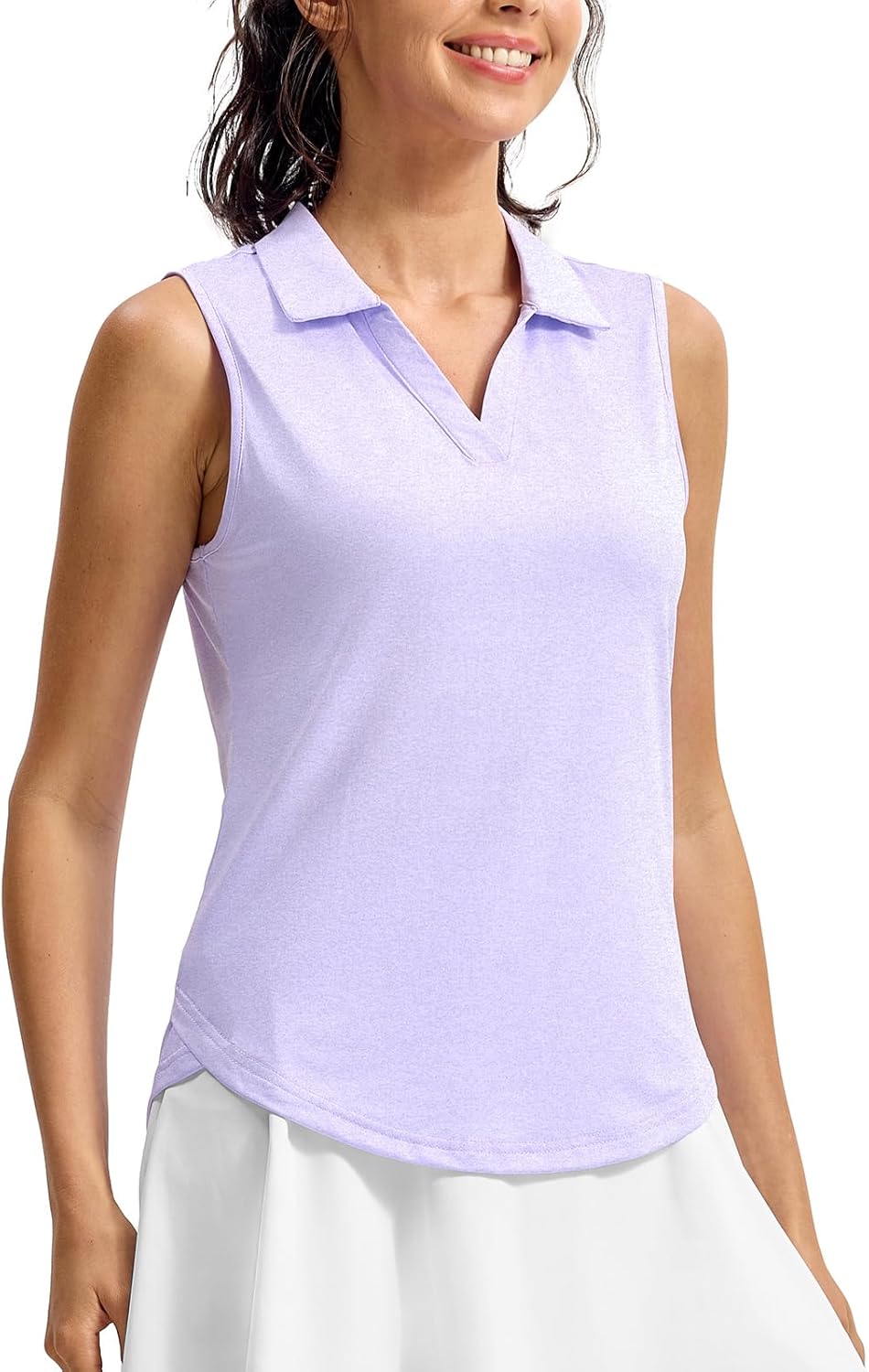 Rdruko Women's Sleeveless Golf Shirts Collared V-Neck Tennis Tank Tops Polo UPF 50+ Lightweight Quick Dry Shirts - Image 2
