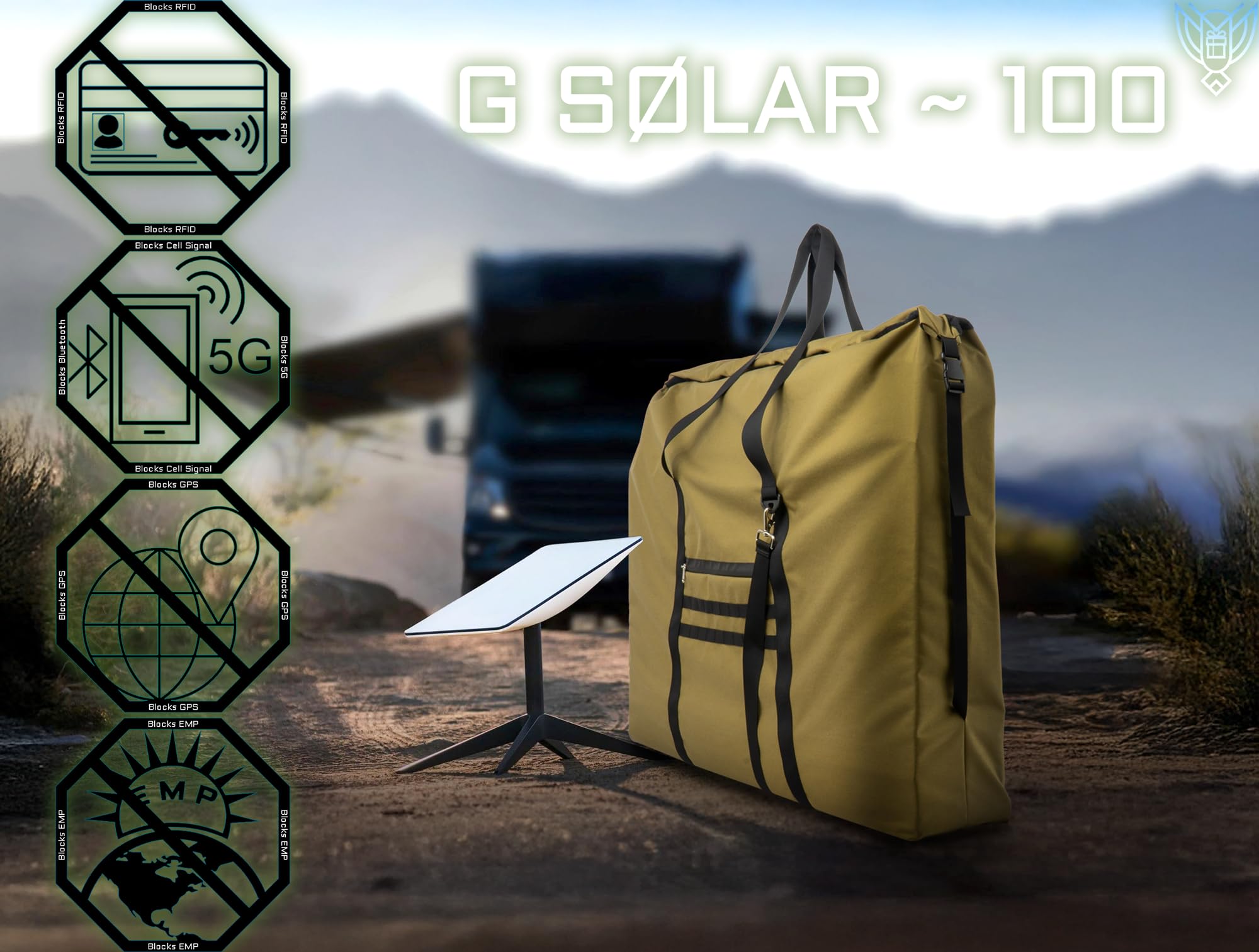 Xtreme Sight Line ~ G SØLAR 100 Faraday Bag for Solar Panels and Medium-Sized Electronics ~ Protects Against EMP/CME/EMF/RF ~ Diamond Form Faraday Lined ~ 1000D Nylon Exterior ~ Woodland Camo