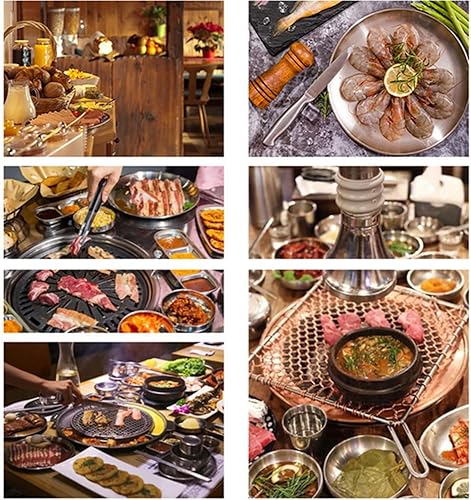 Miniatura 9 de XZJMY 2 platos llanos de acero inoxidable, platos redondos de ensalada de 10 pulgadas, platos de campamento reutilizables, plato de postre, plato