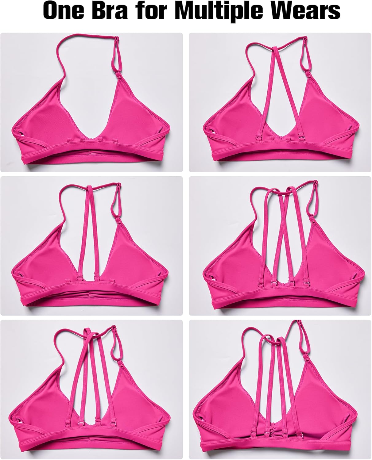 YEOREO Workout Sports Bras for Women Padded Strappy Open Back Gym Bra Light Impact Criss Cross Yoga Crop Top - Image 6