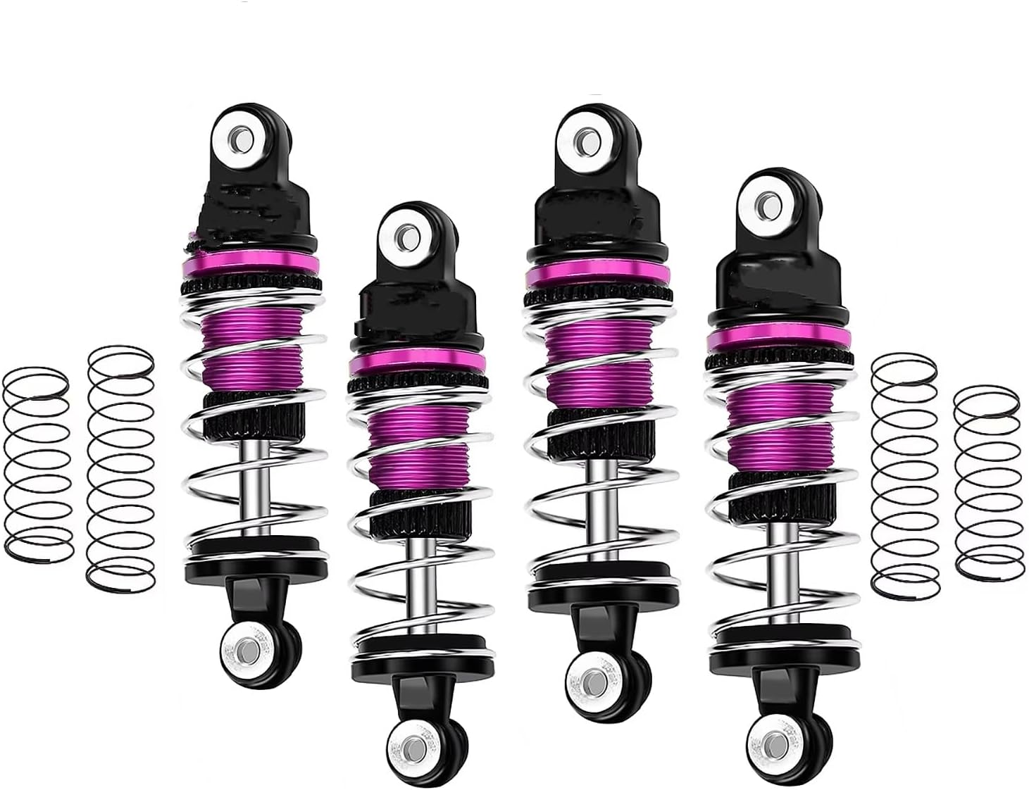 For Losi Micro-B 1/24 4個 アルミ合金 2WD 六角ホイールハブアダプター RC RCショックアブソーバーパーツ For Losi Micro-B 2wd Rtr 1/24 アルミ合金製フロント＆リアショックアブソ