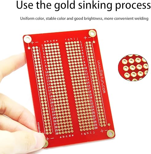 Miniatura 3 de Gikfun Solder-able Breadboard Gold Plated Finish Proto Board PCB DIY Kit para Arduino (Paquete de 5PCS) GK1007