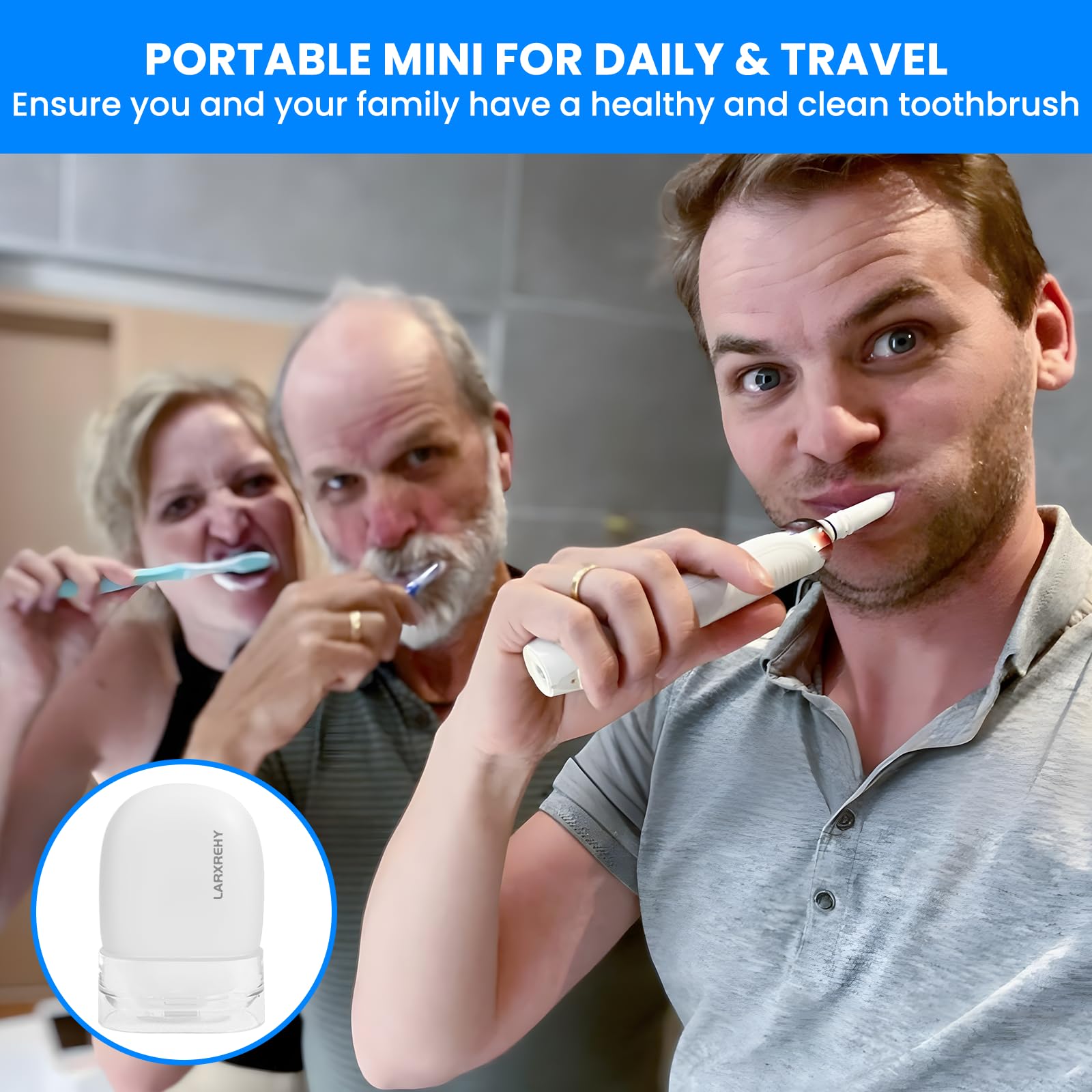 Funda limpiadora de cepillos de dientes – Fundas para cepillos de dientes con soporte – Funda recargable y portátil para limpieza de cepillos de dientes – Se adapta a cualquier cabezal de