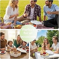 Vista 8 de ZOOFOX Divided Serving Dish with Lid, Melamine Appetizer Tray with 7 Removable Compartment, Snacks Bowls for Chips and Dip, Veggies, Candy and Nut