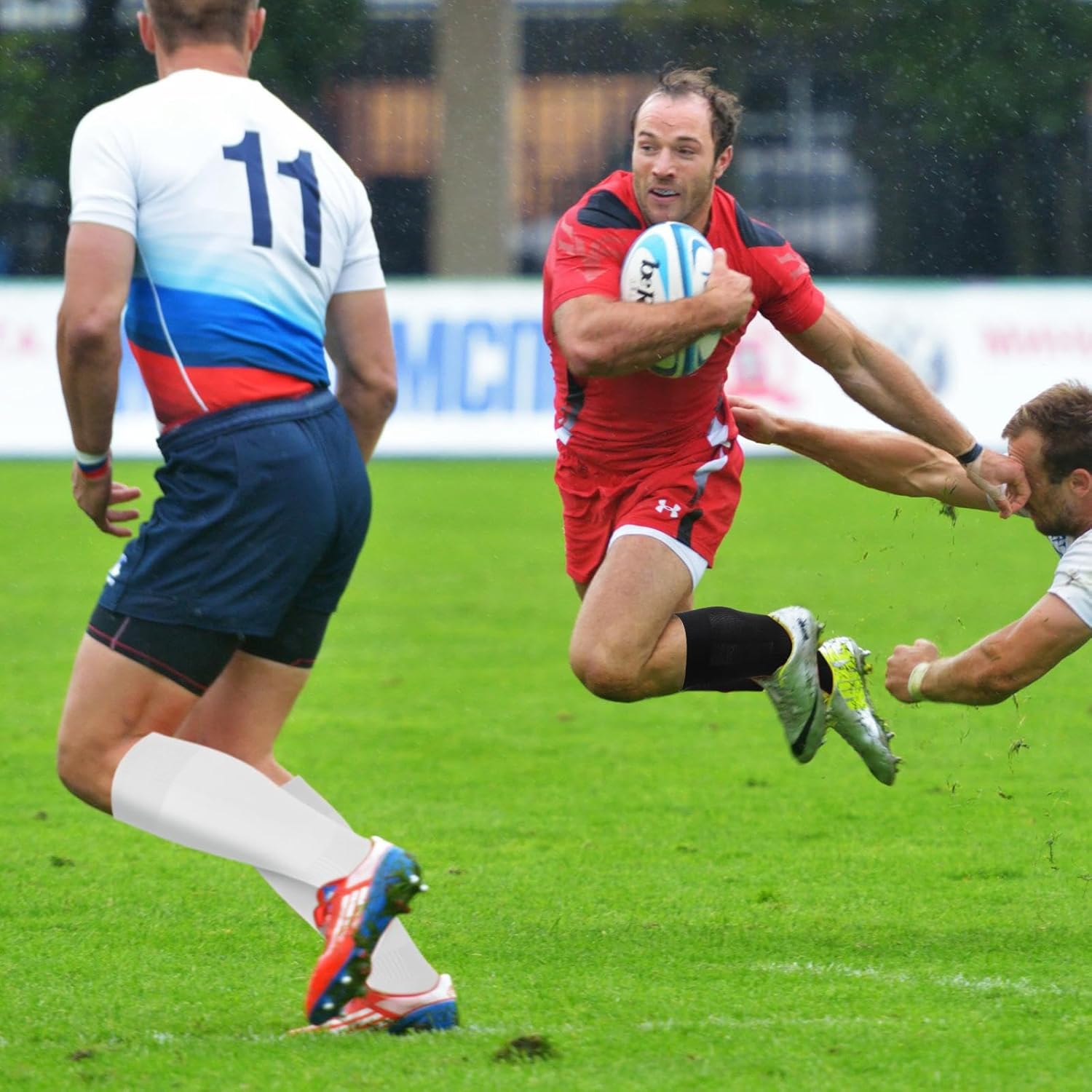 Handepo 4 Pairs Softball Sock Baseball Socks White Black Soccer Knee High for Men Women Adults Athletic Football Sports - Image 3