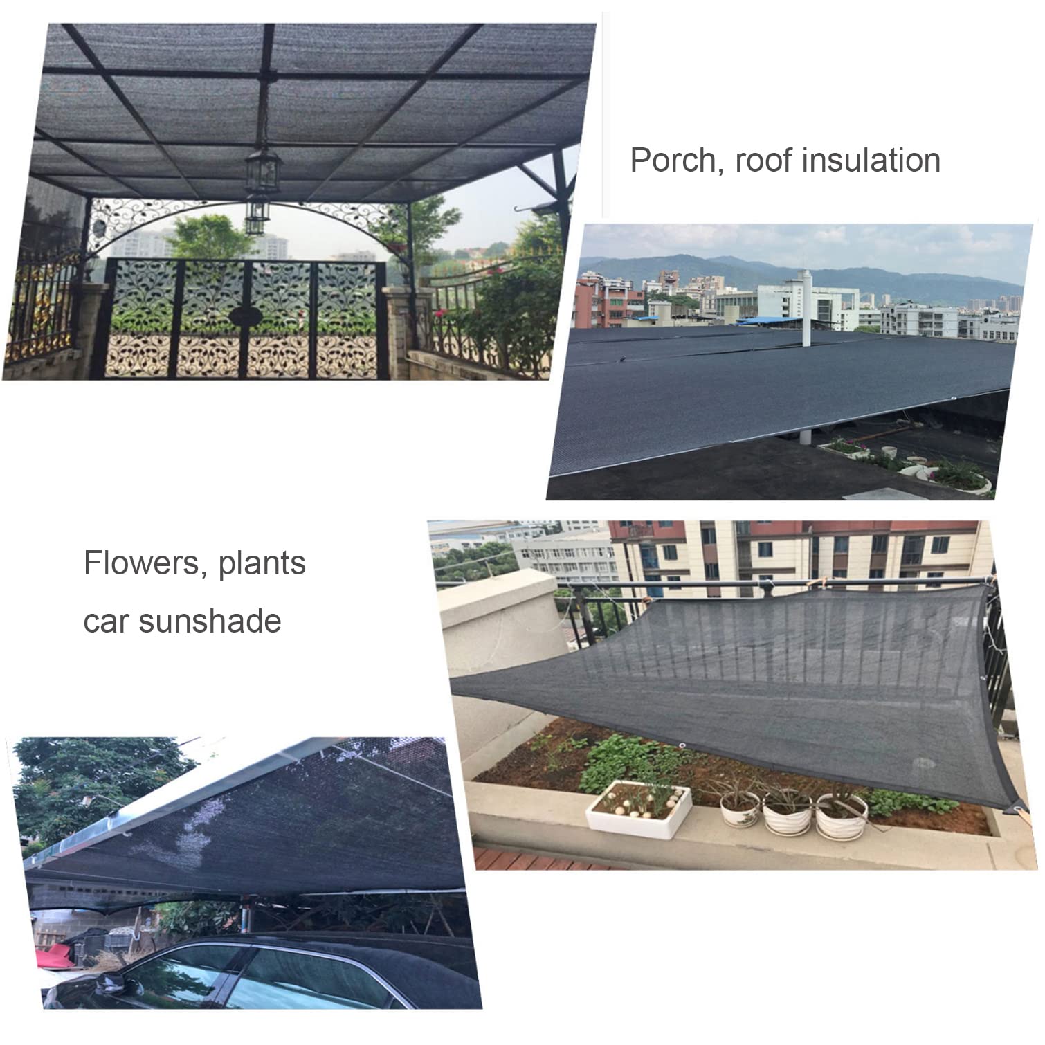 Tissu De D'ombrage Noir,Filet Protection Solaire,Filet D'ombrage Coupe-Vent, Voile Pour Serres,Toile D'ombrage HDPE Anti-UV 90%,pour Couverture Végétale Terrasse Extérieure Jardin (2x5m/6.6x16.4ft