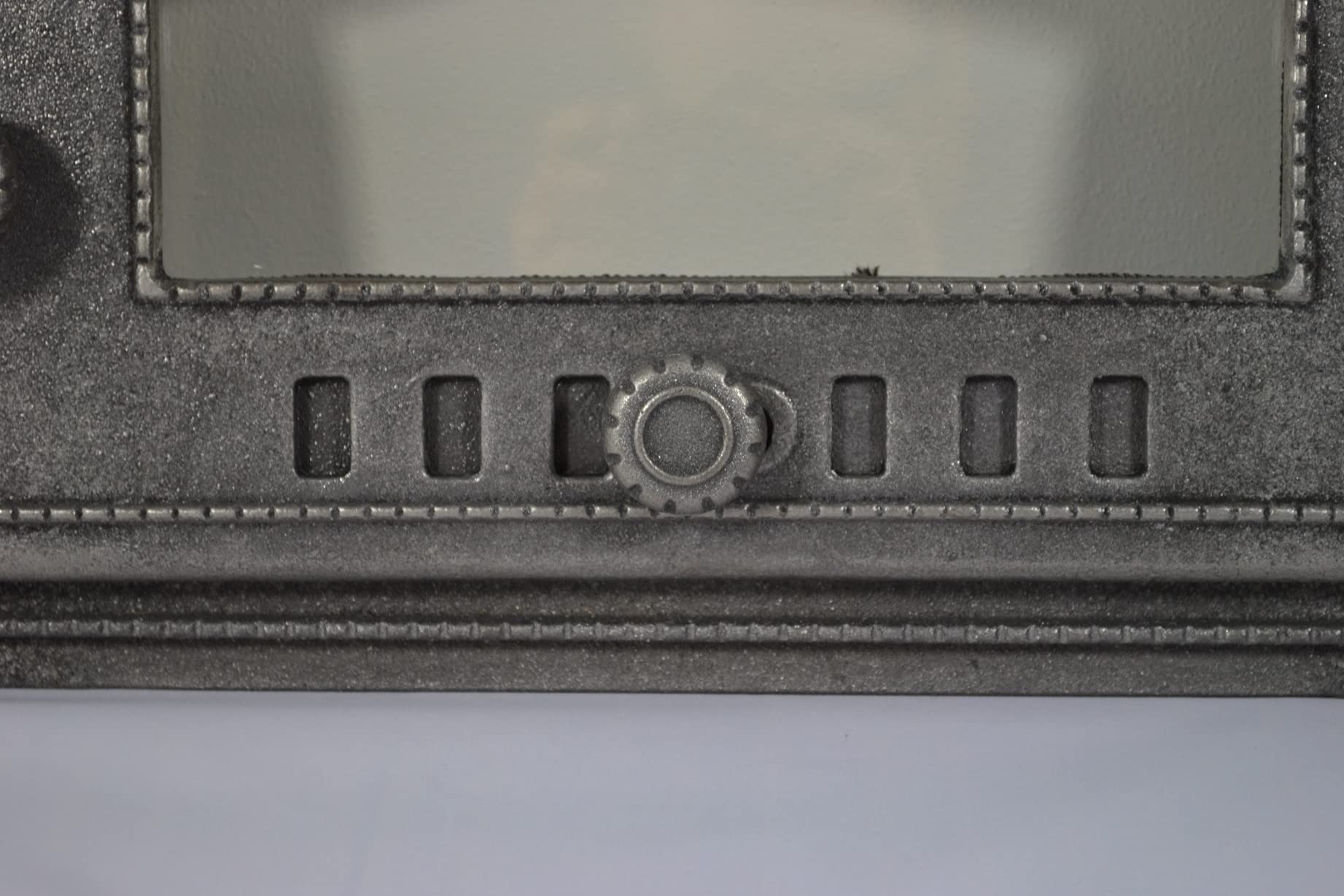 SEZAM Porta del Forno in Ghisa con Vetro Resistente al Calore 48,5 x 6,5 x 27,5 cm Apertura a Destra