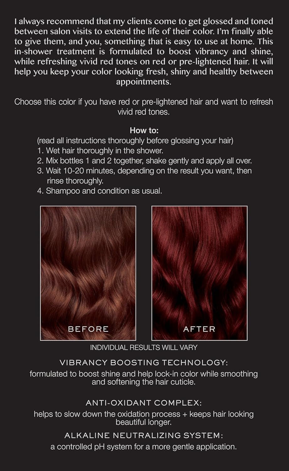 Kristin Ess The One Signature Hair Gloss - Ruby: Medium True Red (Pack of 2)