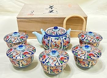 伊万里焼 茶器セット 伊万里焼】古伊万里酒器セット（角徳利＋盃2個） 035-H188