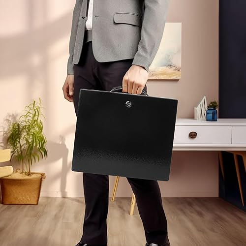 Miniatura 8 de Caja de documentos ignífuga con cerradura de llave y bolsa de dinero ignífuga, caja de almacenamiento segura para objetos de valor, cofre de