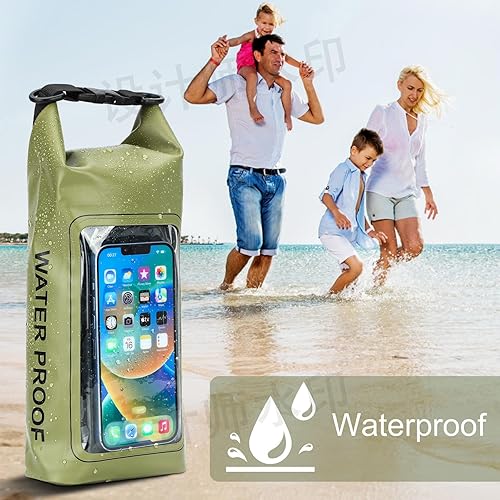 Miniatura 6 de Bolsa seca impermeable de 2 litros, funda enrollable para teléfono de playa, bolsa seca ligera para natación, kayak, campamento, pesca, viajes,