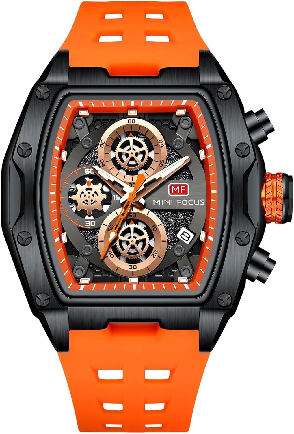 RORIOS Orologio Quarzo da Uomo Orologi da Polso Moda Tonneau