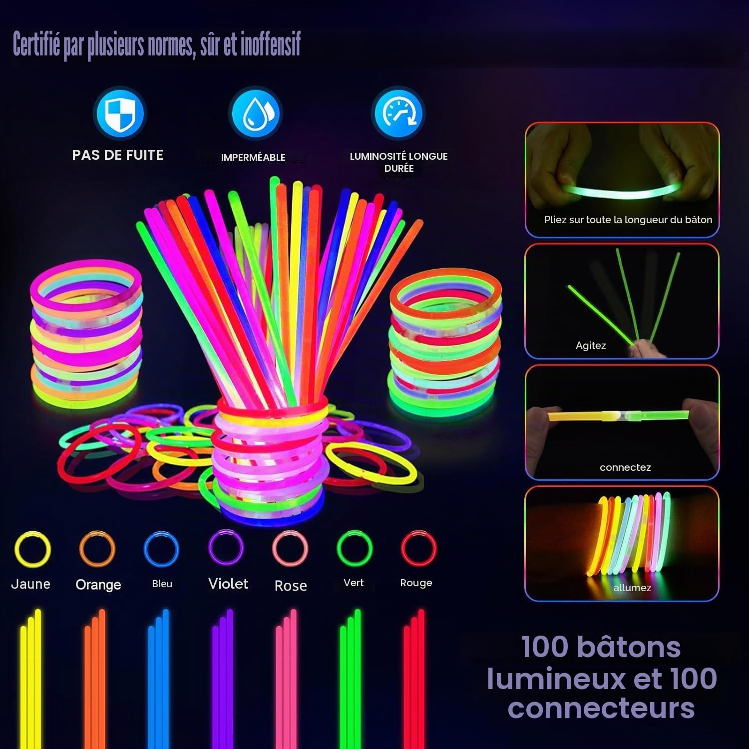 Piucrty Lot de 158 bâtons lumineux à craquer pour anniversaire d'enfant - Pinata - Accessoires de décoration pour enfants - Cadeaux d'invités - Gadgets - Bâtonnets lumineux